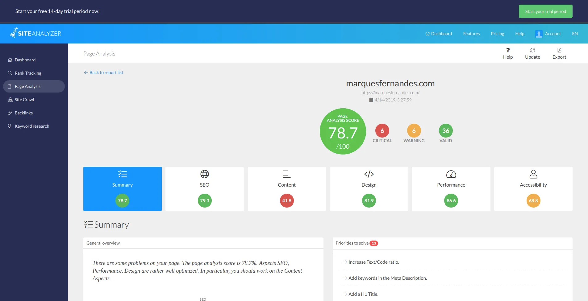Site Analyzer﻿