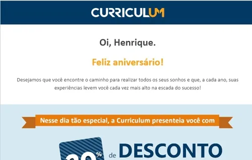 Curriculum Email Marketing Anniversary