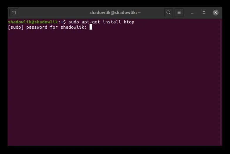 Installing htop application
