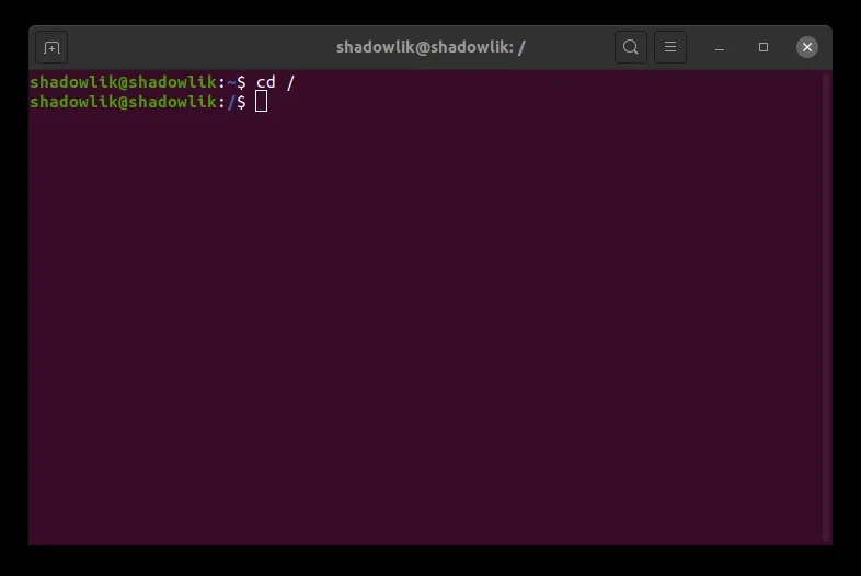 Using the cd command