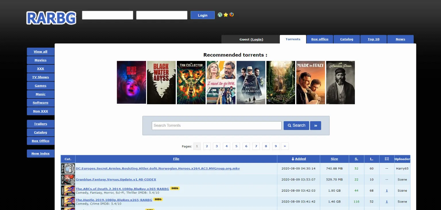 RARBG Home Page