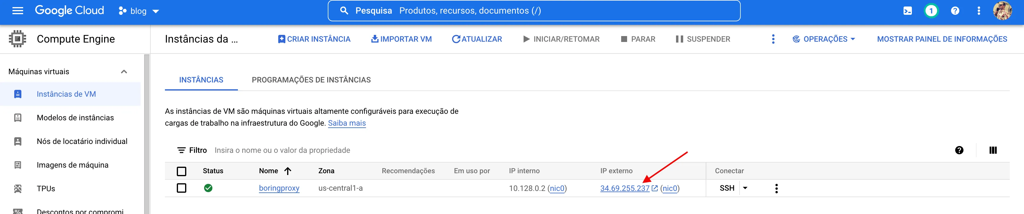 Máquina virtual GCP