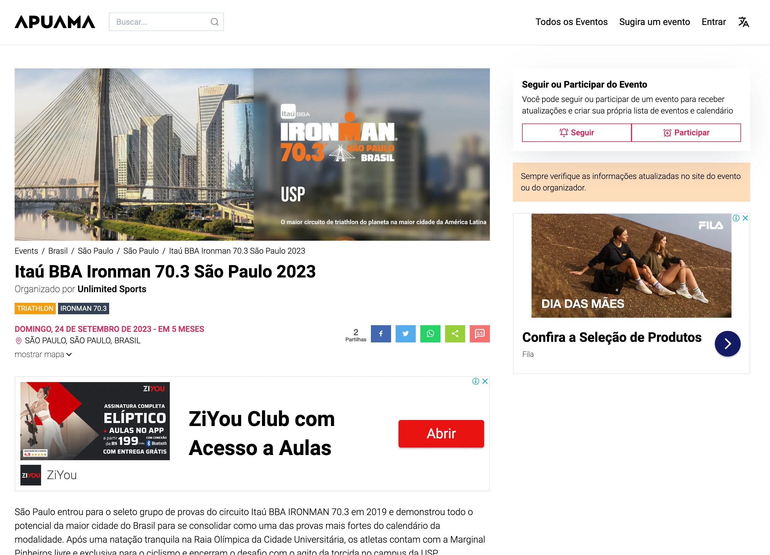 Página de evento - apuama.app