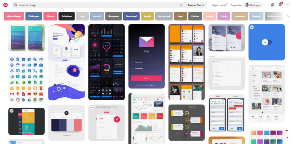 Pinterest: Material Design