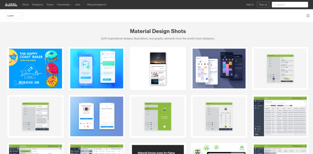 Dribble: Material Design