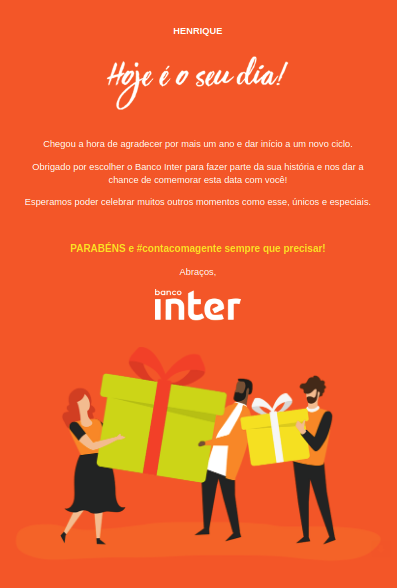 Aniversario de Marketing Inter-Email del Banco