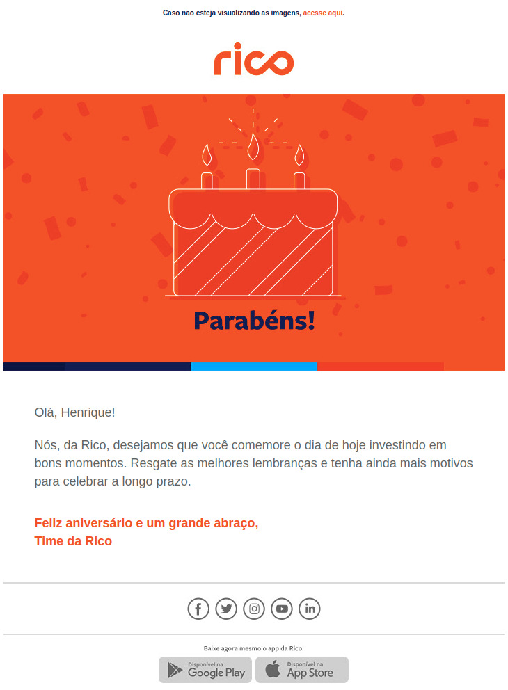 Rico Email Marketing Aniversário