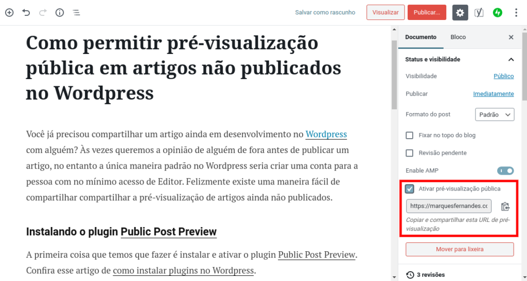 Como permitir a pré-visualização pública em artigos não publicados no WordPress - Imagem 1