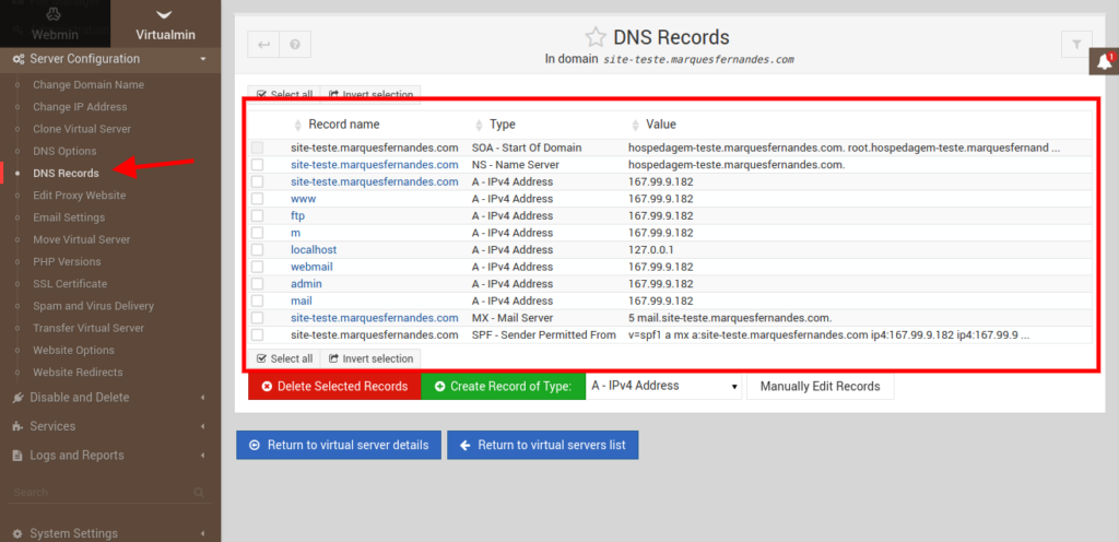 DNS configuration