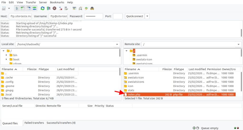 Carga de contenido a través de FTP con Filezilla - Parte 2