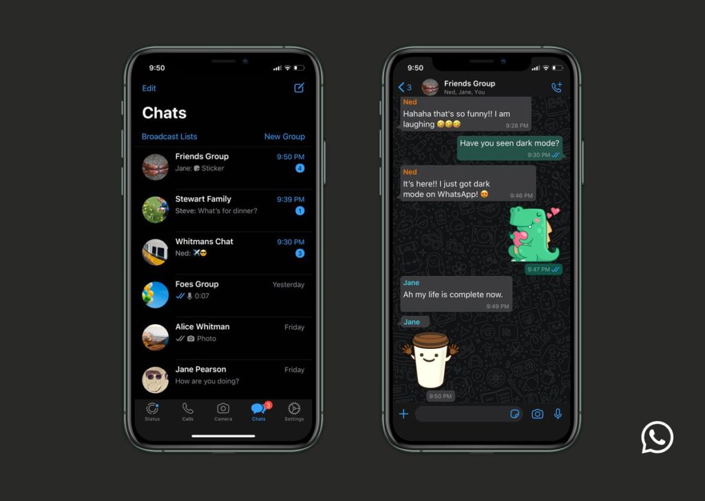 whatsapp dark mode