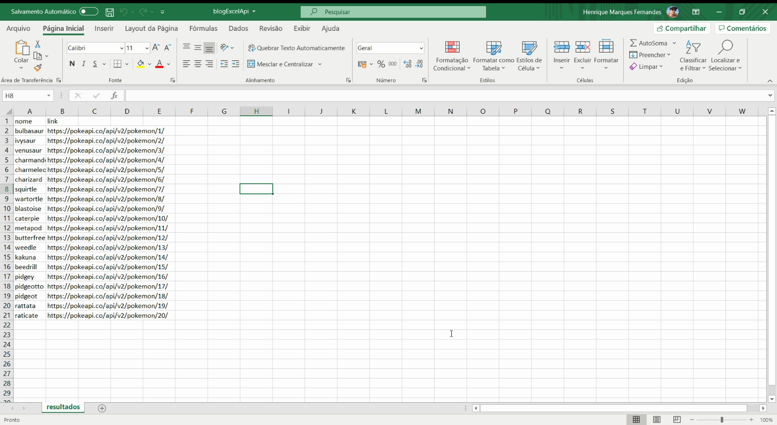 Excel api