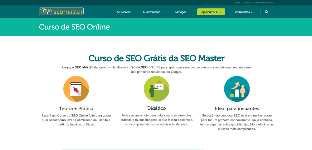 Curso de SEO Grátis da SEO Master