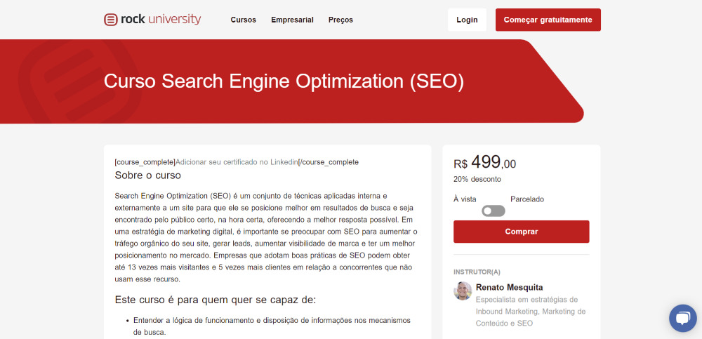 Curso Search Engine Optimization (SEO)