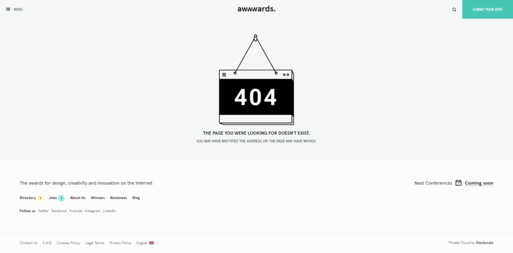 awwwards 404